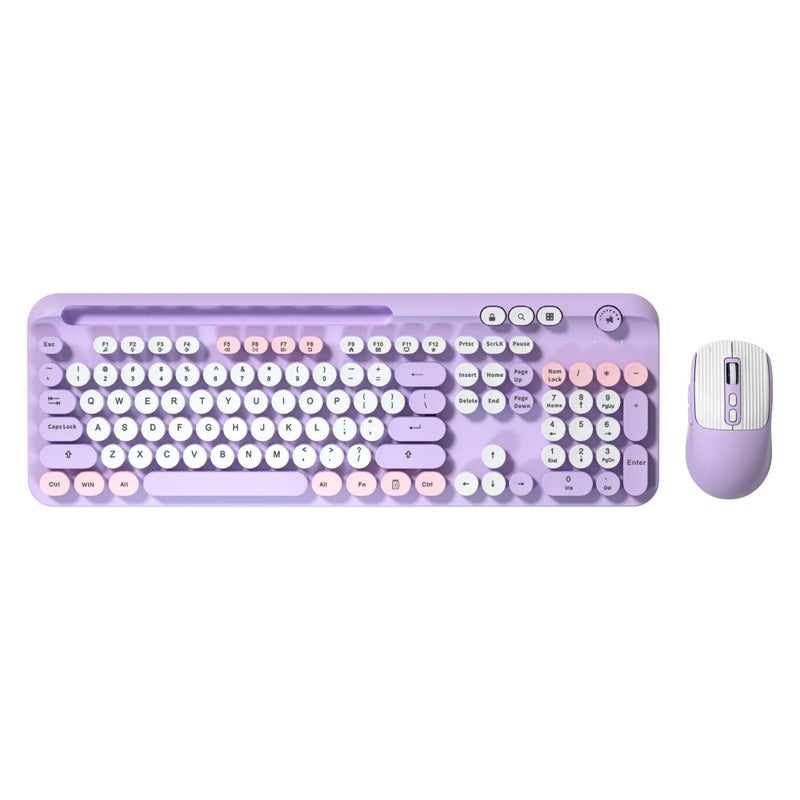 Bluejw Popular Colorful Retro Wireless Gaming Keyboard and Mouse Combo - 2.4G Ergonomic Design - Image 3